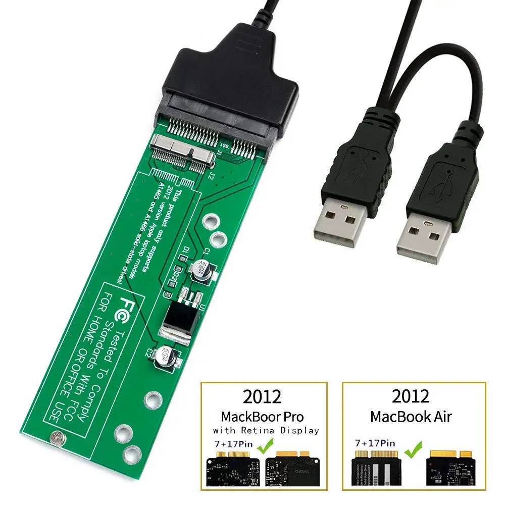 Конвертер Zeadow для MacBook Air и Pro Retina версия 2012 карта SSD с адаптером USB 2 0 SATA кабель