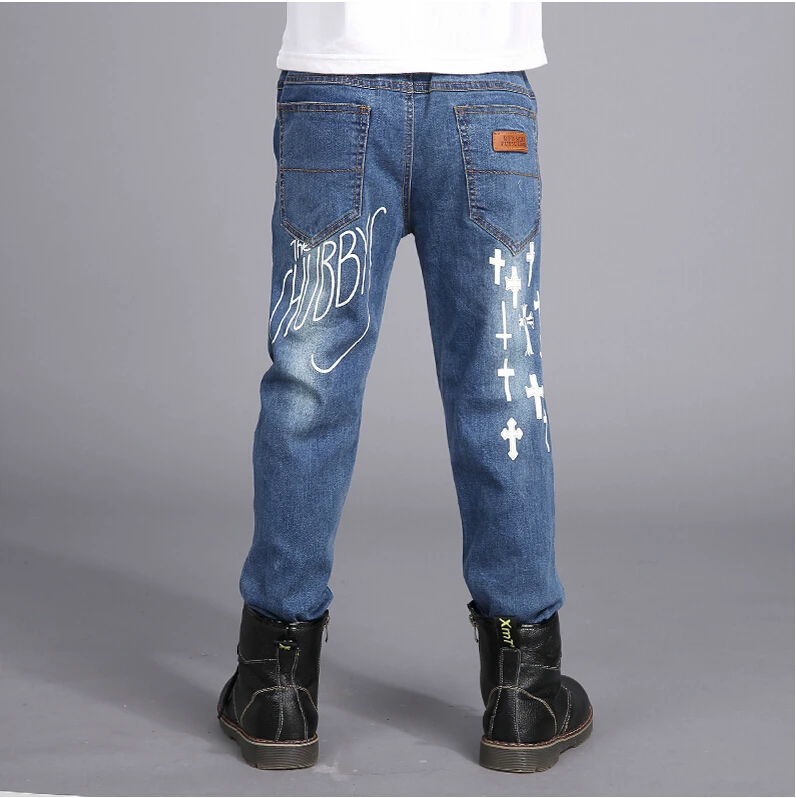 Дети прямые полная длина джинсы весна и осень мода детей мыть синие брюки