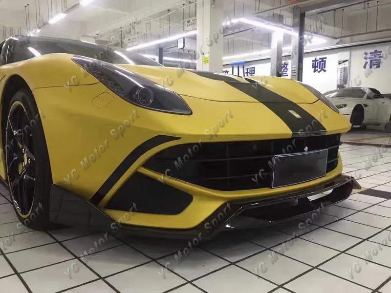 Автомобильные аксессуары из углеродного волокна D Стиль передней губы подходит для 2012- F12 Berlinetta переднего бампера нижний спойлер для губ