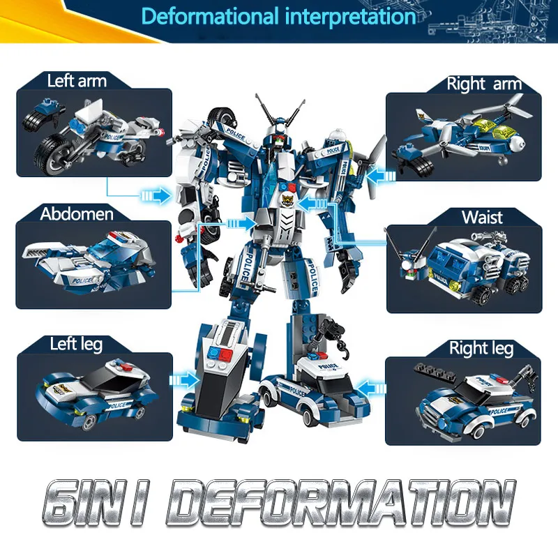 

High-tech Aircraft Blocks Bricks Compatible City Blocks Helicopter Armor Modular Robot DIY Assemble Toys For Boys