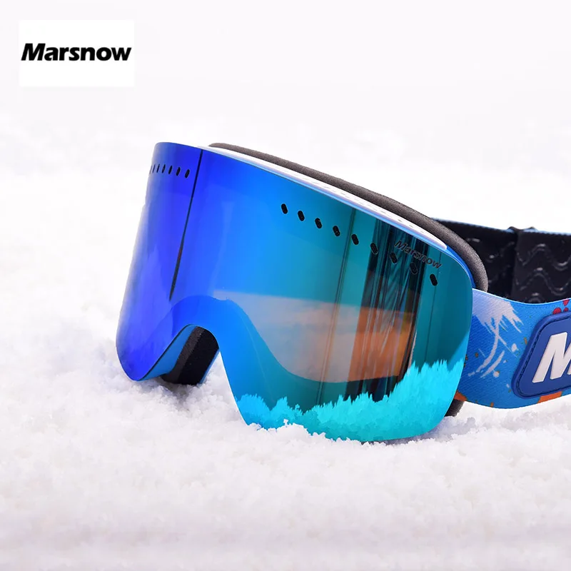 Детские лыжные очки Marsnow двухслойная стеклянная маска с линзами UV400