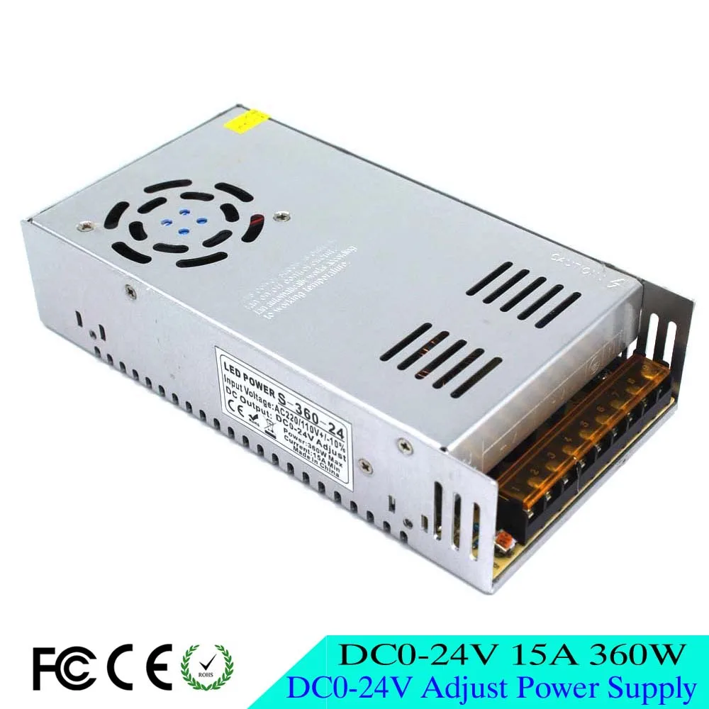 Регулируемый DC0 24V 15A 360W трансформатор постоянного напряжения переключатель