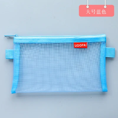 large-blue Прозрачный папка для документов мешок карандаша застежки-молнии Карандаш сумка, школьные принадлежности стационарный - Цвет: large-blue