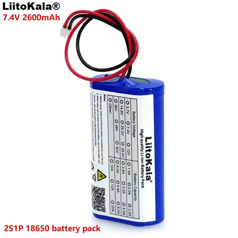LiitoKala 7.2 V / 7.4 V / 8.4 V 18650 lithium battery 2600 mA Rechargeable battery pack megaphone speaker protection board