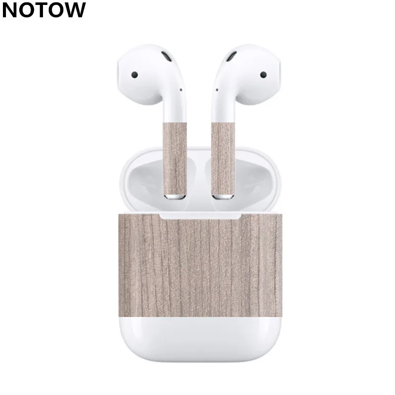 Беспроводная Bluetooth-гарнитура NOTOW для Airpods 2 3D роскошные деревянные наклейки кожи