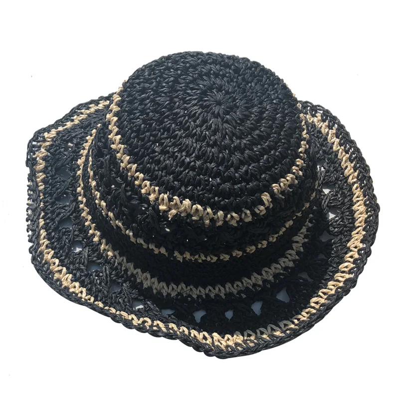 Соломенная шляпа ручной работы летняя детская пляжная пляжный козырек УФ Защита