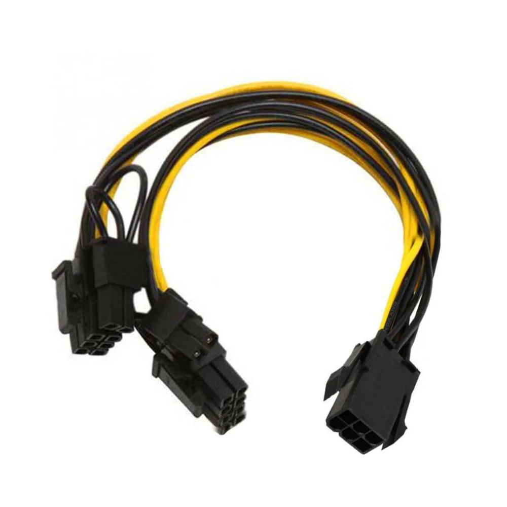6-контактный переходник с внутренней двойной PCIe 8 Pin (6 + 2) Мощность кабель адаптер