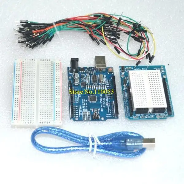 5 в 1 UNO R3 плата + Прототип Щит макетная Джампер провода 400 для Ardui Комплект|breadboard jumper