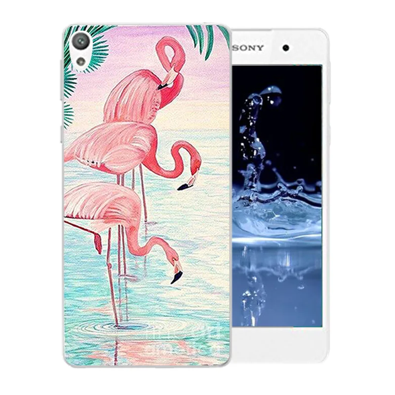 Рисунок Фламинго Мягкий силиконовый чехол с бантом для sony Xperia E5 E 5 F3311 F3313 ТПУ