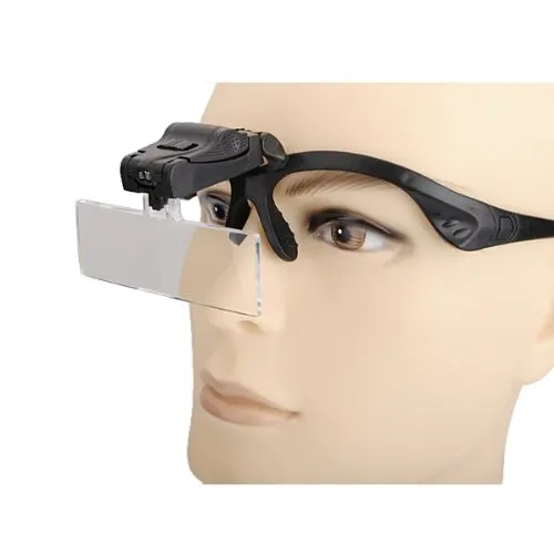 Headband Magnifying Glass Eye Repair Magnifier 2 LED Light 1.0/1.5/2.0/2.5/3.5X 5PC Glasses Loupe Optical Lens jeweler watchmak |