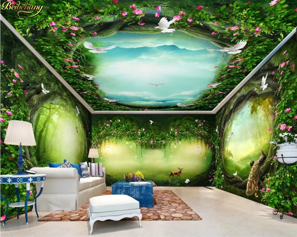 beibehang papel de parede Custom wallpaper fantasy fairy forest full house TV sofa background wall painting Home Decoration