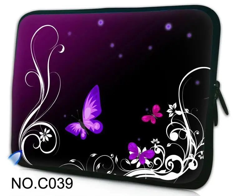 purple butterfly Сумка для ноутбука kitty, чехол 13, женская модная сумка для ноутбука, чехол 11, 12, 13,3, 14, 15, 15,6, 17 дюймов, милая сумка для ноутбука - Цвет: purple butterfly