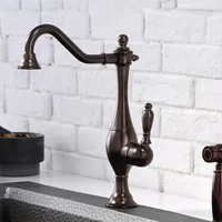 Real Rushed New Arrival Exclusive Vintage Sink Mixer Traditional Swivel Taps Farm House Old World Bronze Kitchen Faucet