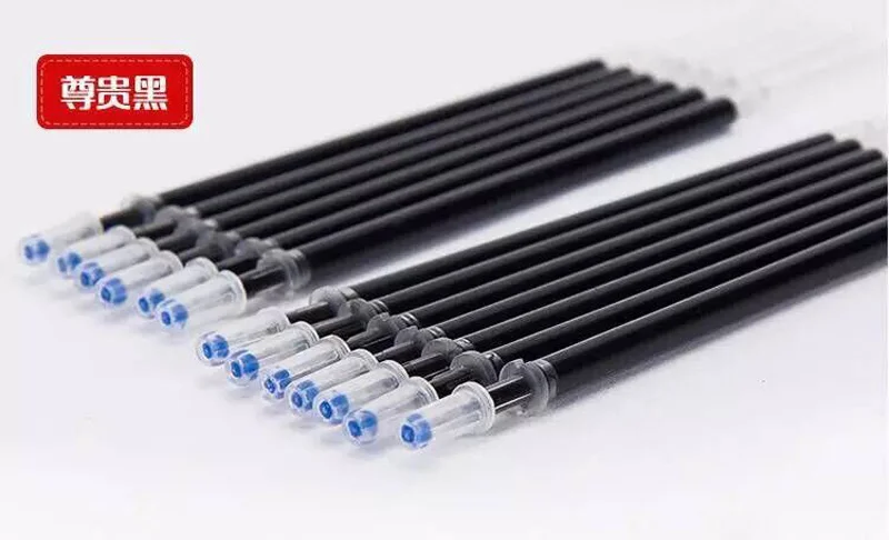 50pcs black Delvitch 0,5 мм 50 шт./лот гелевая ручка игла для заправки наконечник подпись в офисе стержни для ручек красные синие черные чернила офисные школьные принадлежности - Цвет: 50pcs black