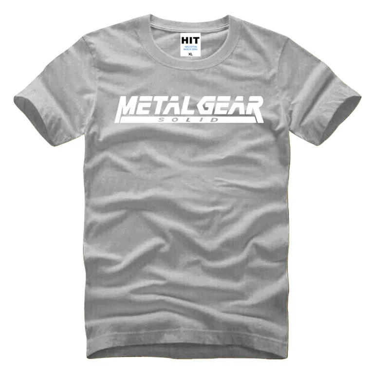 Игра MGS Metal gear, одноцветная Мужская футболка с буквенным принтом, футболка, новая хлопковая футболка с коротким рукавом, футболка, Camisetas Masculina