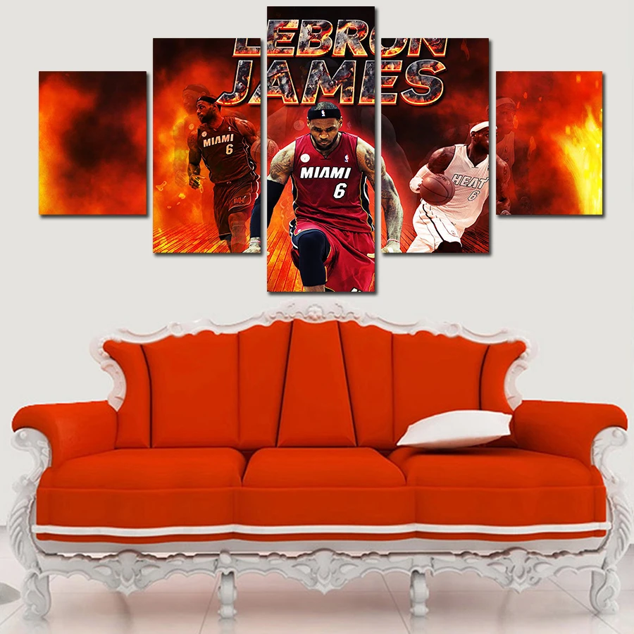 5 шт. Настенная картина без рамки с изображением баскетбольной звезды|oil painting|canvas