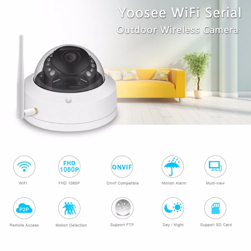 Besder металлическая камера Открытый IP Камера Full HD 1080P 720 безопасности Wi-Fi камера Yoosee Поддержка e-mail фото SD карты приложение Yoosee
