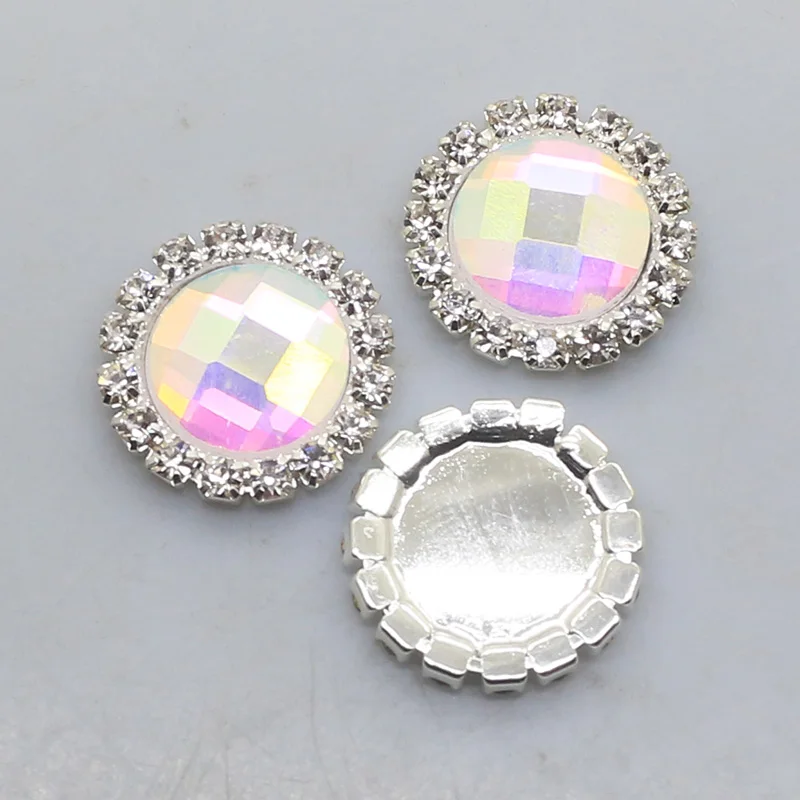 ZMASEY 20mm Buttons 10Pcs/Lot Shiny Rhinestone Sewing AB Color Button Accessories Ribbon Card Holiday Party Decoration | Дом и сад