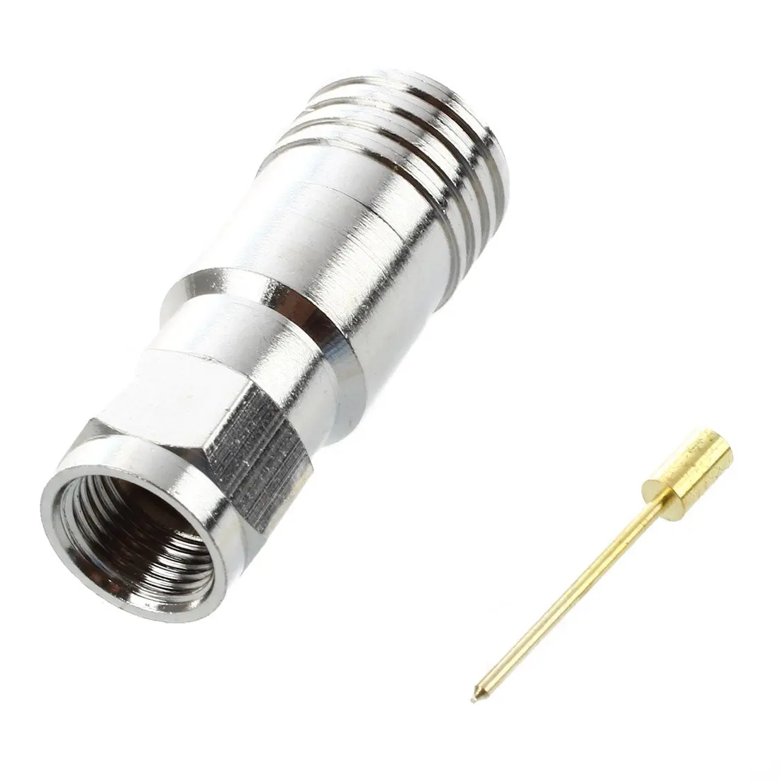 Фото 5 серебристого цвета обжимной разъем типа F для кабеля RG11 Ztpqv crimp connector connector crimpcable 5 серебристого цвета обжимной разъем типа F для кабеля RG11 Ztpqv crimp connector connector crimpcable