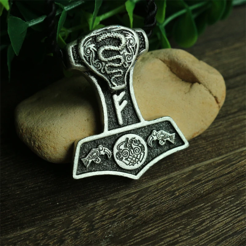 10 шт. скандинавские Подвески Jormungandr змея Тора молот викинги Норвегия Ворон и
