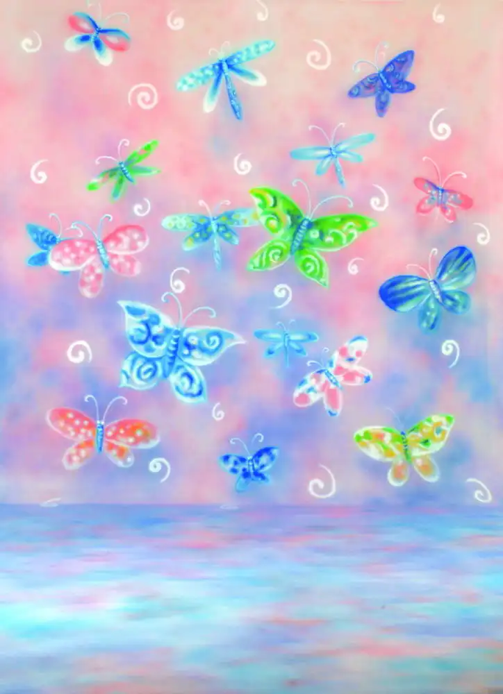 

5x7ft Fairy Butterfly Wall Wedding Washable One Piece No Wrinkle Banner Photo Studio Background Backdrop Polyester Fabric