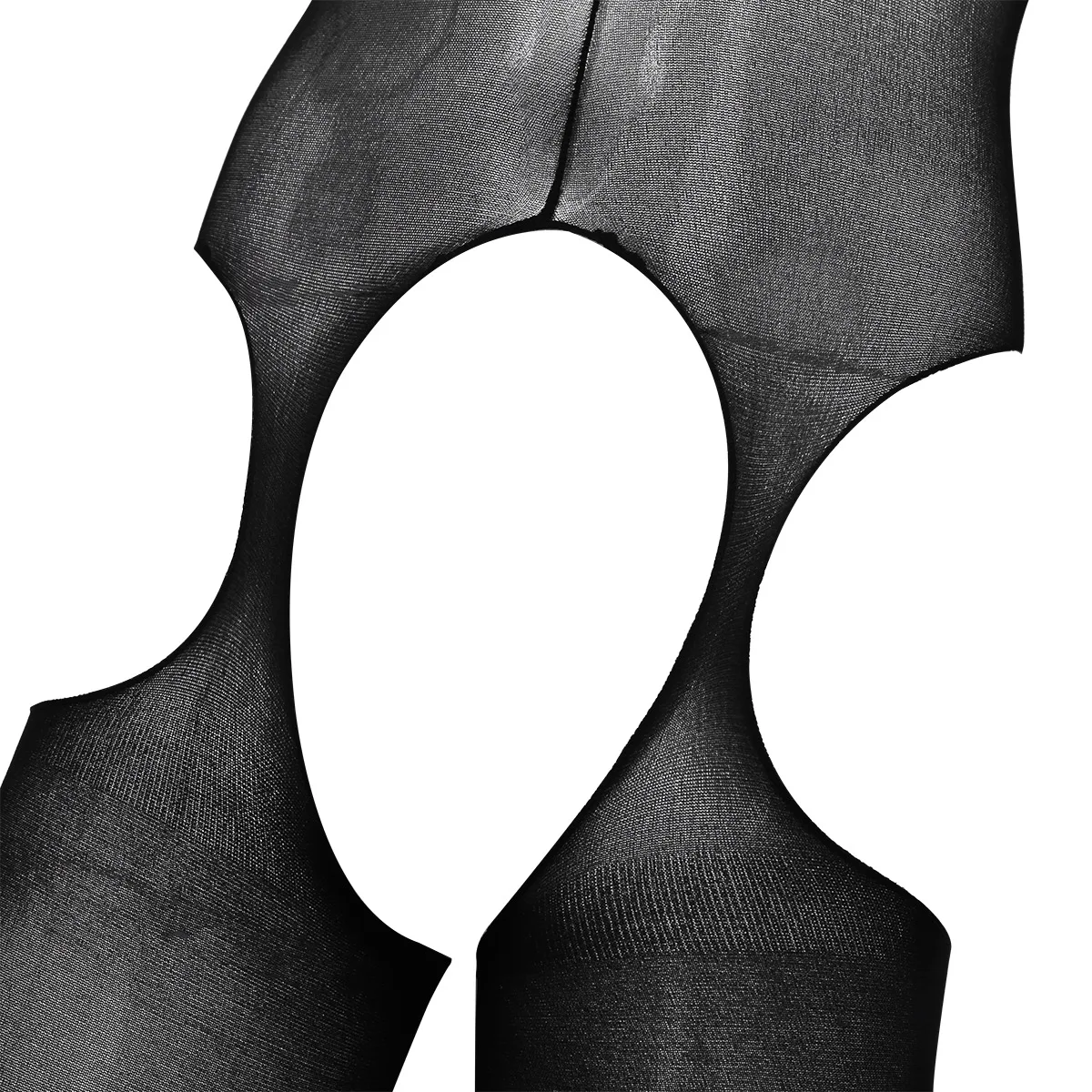 Мужские колготки MSemis прозрачные с воротником хомутом и вырезами эластичные