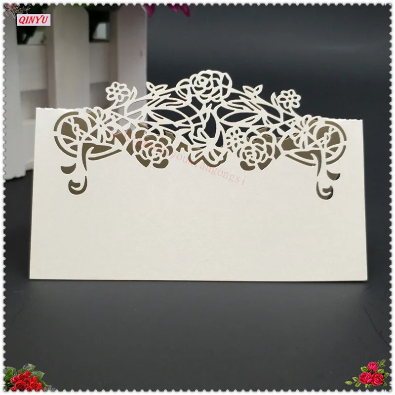 10 шт. лазерная резка розы имя карты свадьба день рождения стол места украшение