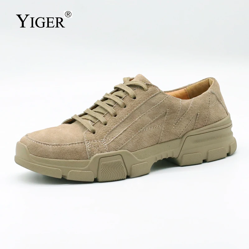 Туфли YIGER мужские из свиной шкуры повседневная обувь для отдыха натуральная кожа