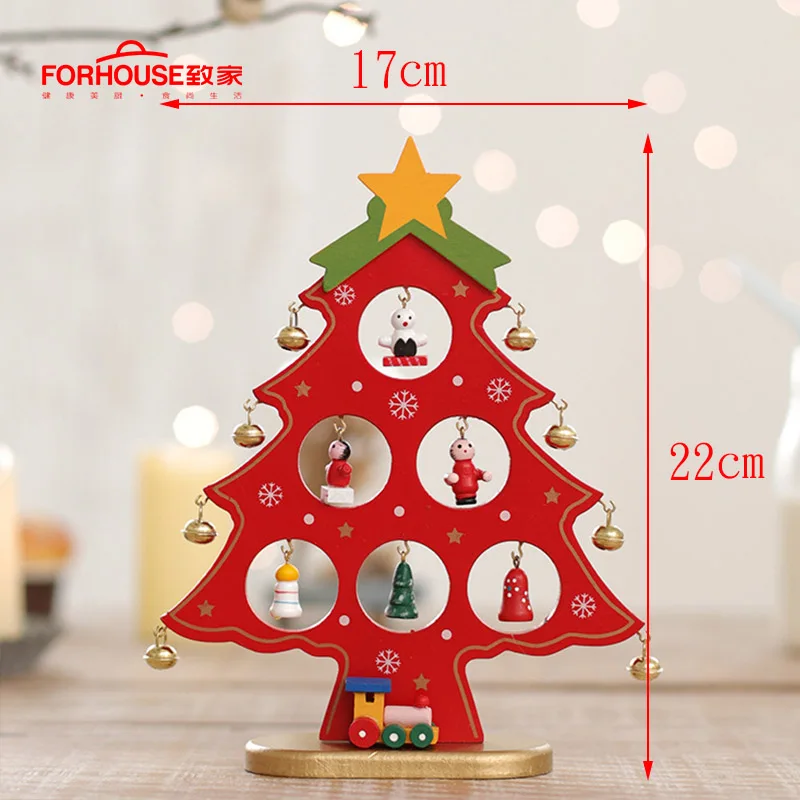 Red-small size Рождественская елка, креативные DIY деревянные рождественские подарки, мини-фестиваль, вечерние, новогодние, дверные, настенные, для украшения дома, украшения - Цвет: Red-small size