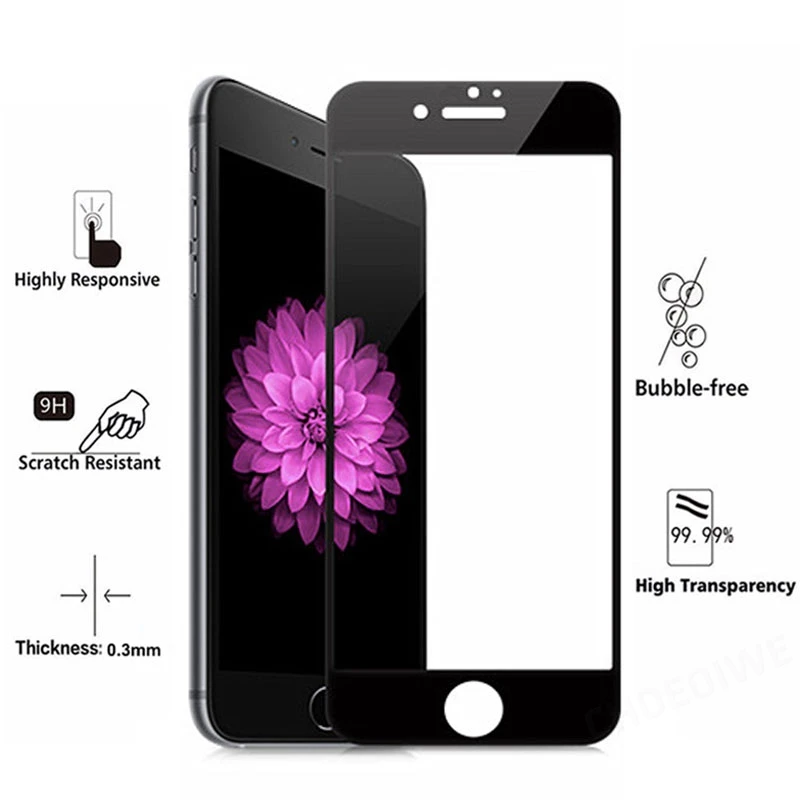 CHOEOIWE for iPhone 8 6 6s 7 Plus Explosion-Proof Full Cover Glasses Screen Protectors X 10 9H Tempered Glass Film | Мобильные