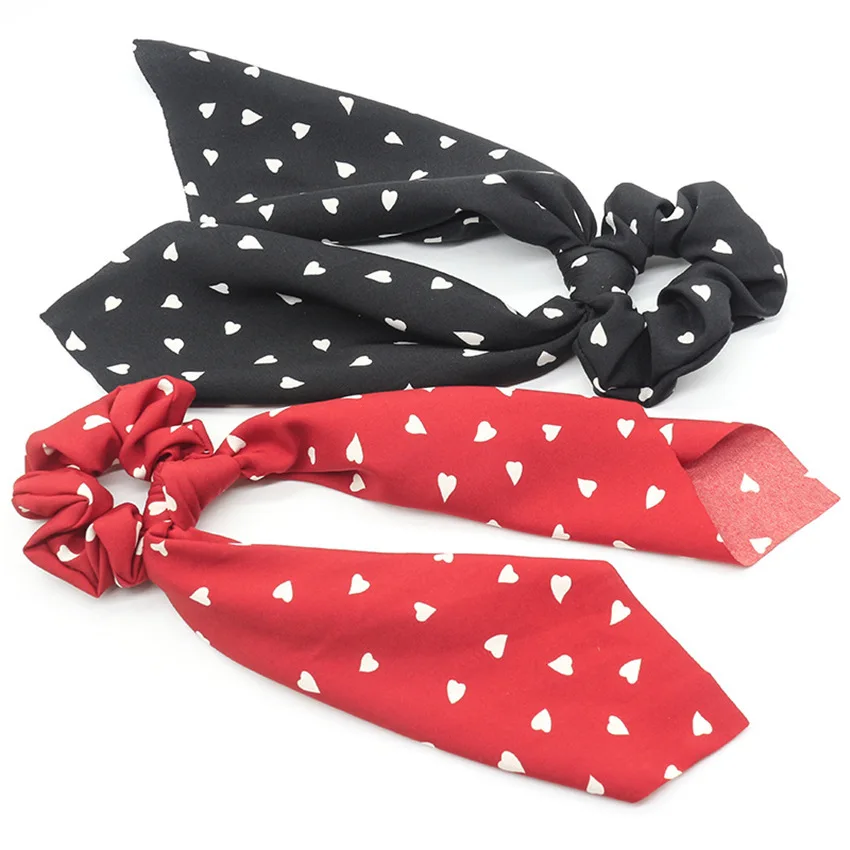 Рубашка в горошек с цветочным принтом и бантом из ленты для волос Scrunchies Женская