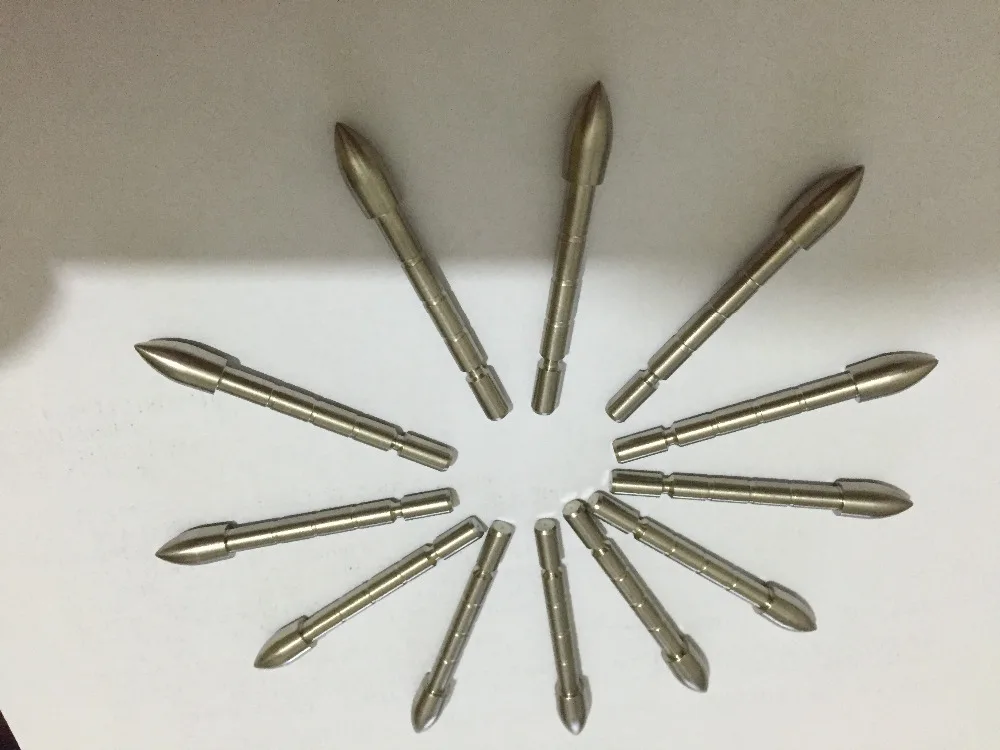 

Free shipping 12pcs/lot 100grain Archery Field Tips Target point arrowhead broadhead ID4.2mm OD6mm for DIY arrow shaft hunting