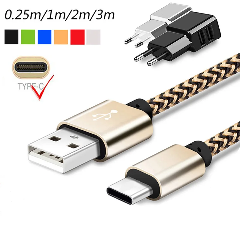 1m 2m 3m Long USB Type C Charging Cable USB-C Charge Kabel 25cm Short for Samsung Galaxy A80 A50 S9 S10 A6s A8s A8 A9 2018 | Мобильные
