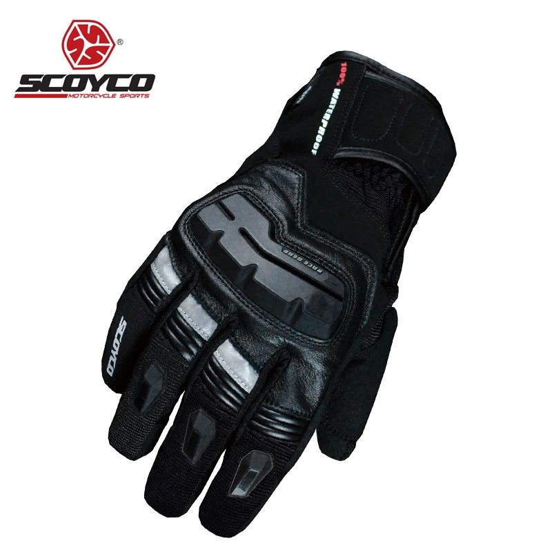 Мотоциклетные Перчатки для сенсорных экранов кожаные мужские зимние теплые