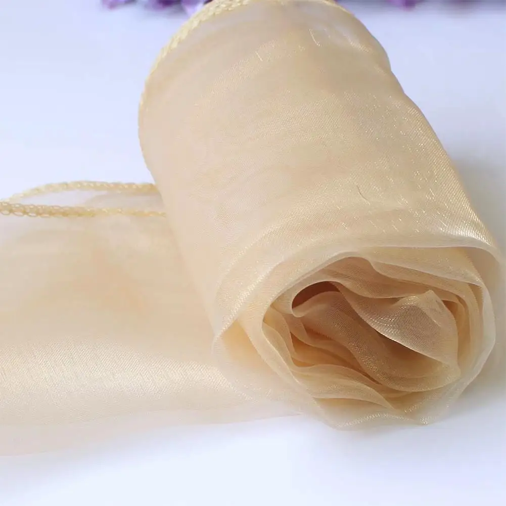 Light Gold WITUSE настольная дорожка из прозрачной органзы настольная дорожка Свадебная вечеринка банкет Украшение бант Swag 22 цвета для украшения стола - Цвет: Light Gold