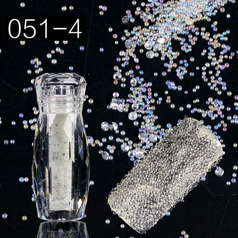 

1 bottle Shining Crystal Mixed Zircon Caviar Mini Beads 3D Nail Glitter Decorations Tiny Glass Diamond Stone
