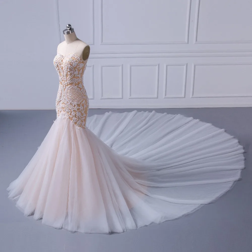 Vestidos De Novia элегантные свадебные платья без бретелек с декором из бисера хрусталя