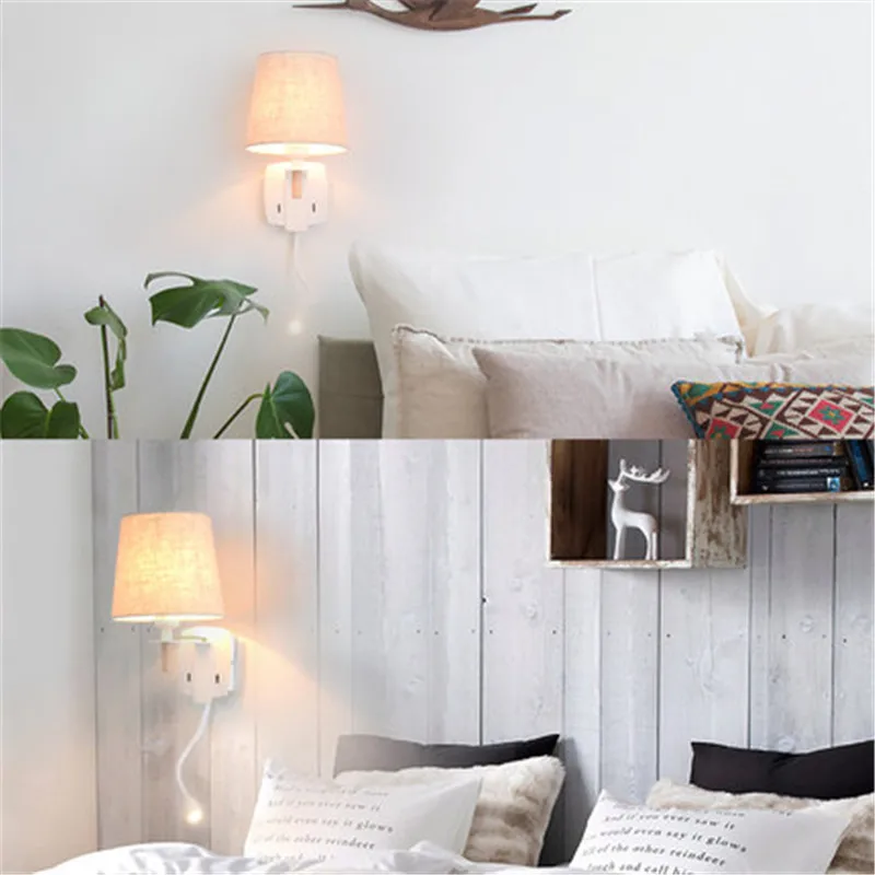 Настенный светильник простой современный регулируемый из ткани|led wall light fixture|wall