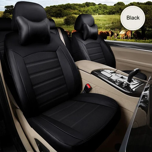 black Автомобильный чехол для Toyota Sienna, чехлы для сидений, стильные чехлы для сидений, защитные чехлы из воловьей кожи, набор автомобильных аксессуаров 2004- лет - Название цвета: black