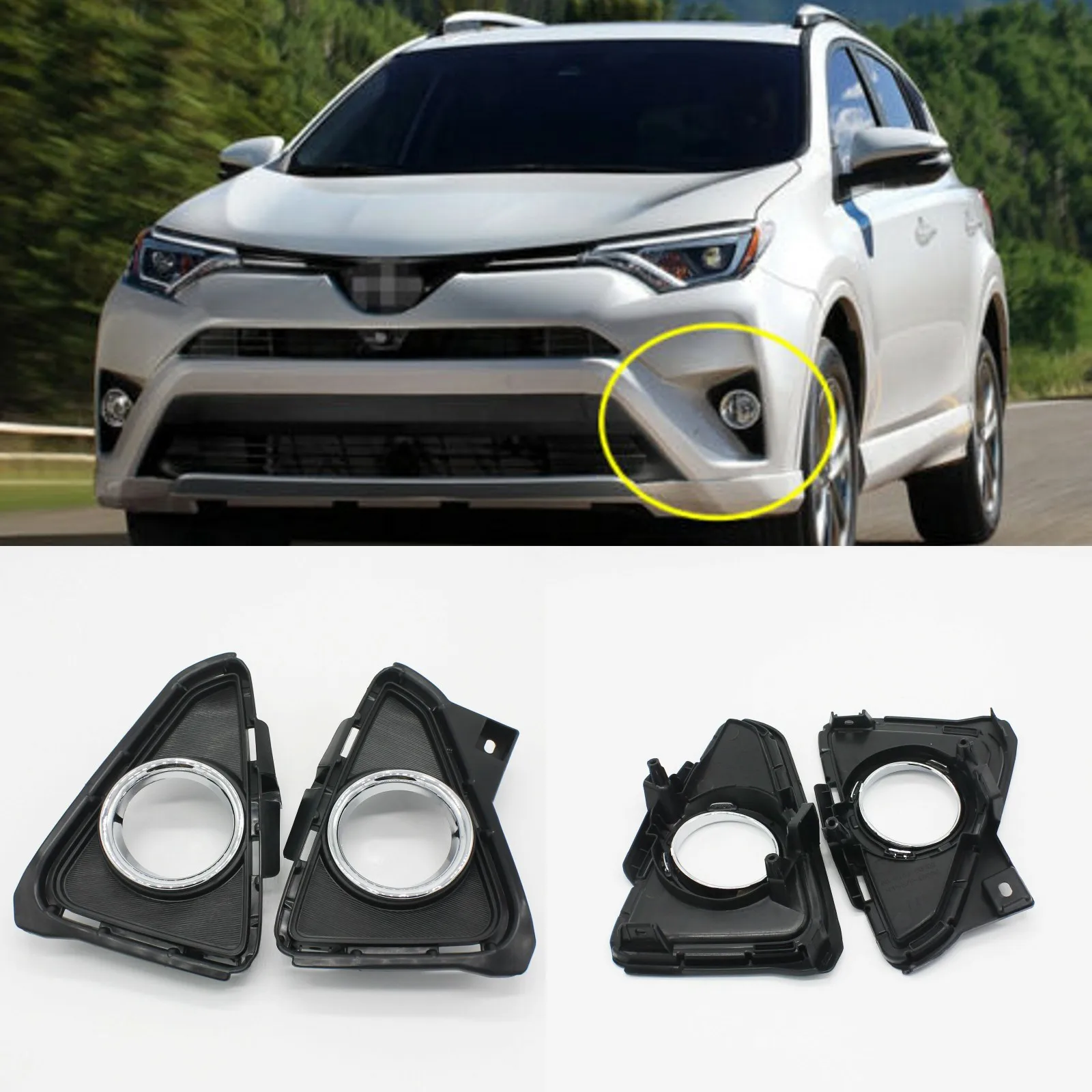 Пара противотуманных фар JanDeNing защитная рамка для 2018 2017 2016 Toyota RAV4|Абажуры| |