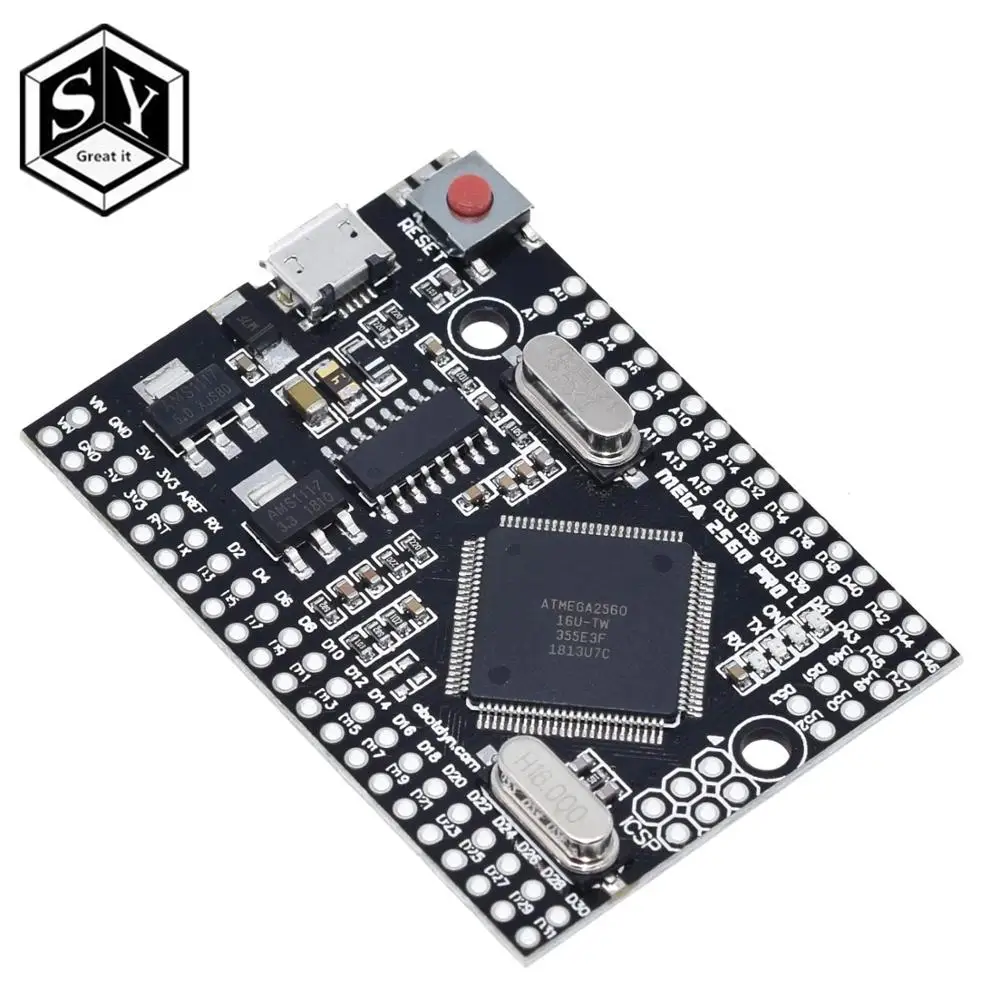 1 шт. Great IT Mega 2560 PRO MINI 5 В (вшивка) CH340G с штырьками совместимыми arduino 2560|Интегральные