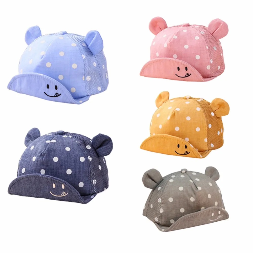 Детская шапка для маленьких мальчиков и девочек с милой улыбкой халат в горошек