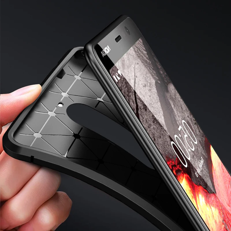 Мягкий силиконовый чехол из углеродного волокна для Nokia X6 X5 2 1 3 5 6 7 Plus 9 Pureview