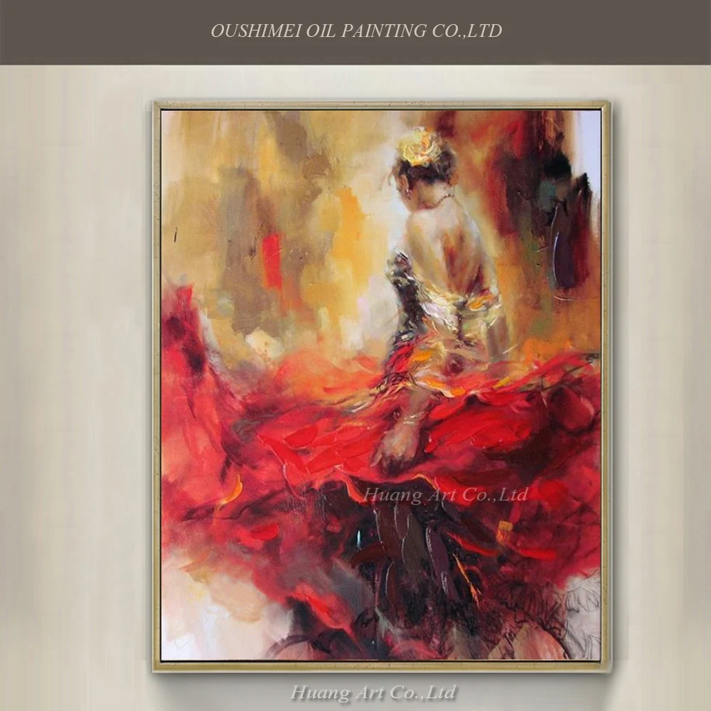 Профессиональная ручная роспись Испанский танцор работа холст живопись принт