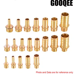 Латунный фитинг для труб 4681012141619 мм, хвостовик зазубрины для шланга 18 дюйма, 14 дюйма, 12 дюйма, 38 дюйма, дюйма, соединитель BSP с наружной резьбой, медный переходник