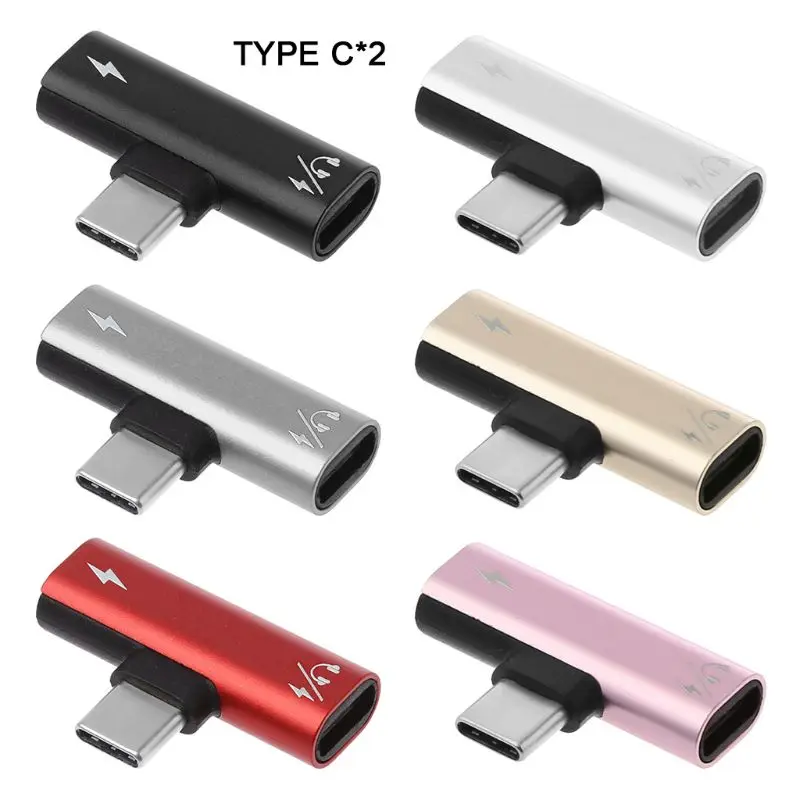 Кабель адаптер для зарядки наушников USB C Type Male Dual Female аудиокабель AUX Xiaomi Mi 6 6x Huawei P20