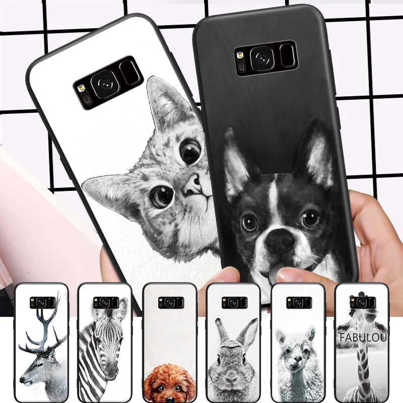 Милый чехол для телефона Samsung Galaxy J3 J5 J7 A3 A5 A8 2015 2016 2017 2018 Черный твердый | Мобильные