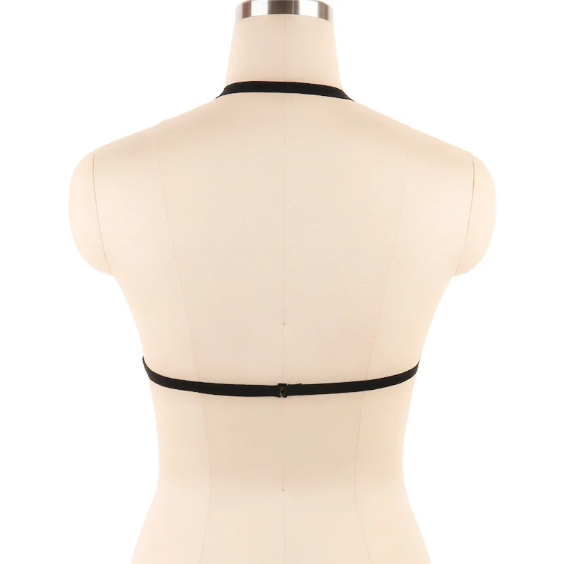 Женские одежда в стиле рейв пентаграмма бандаж портупея Goth Crop Tops Фетиш сетчатый