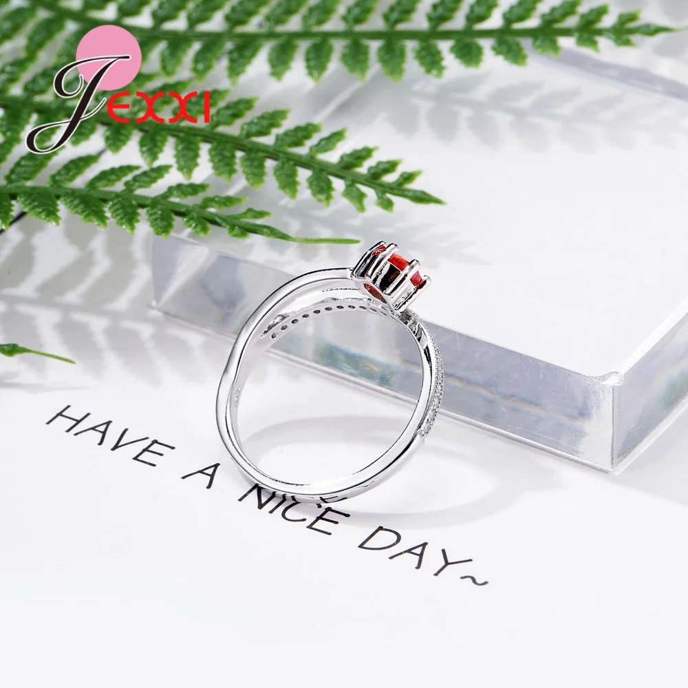 

New Design Crystal Female Accessory Fashion 925 Sterling Silver Rings For Women Girl Wedding Party Drop Shipping