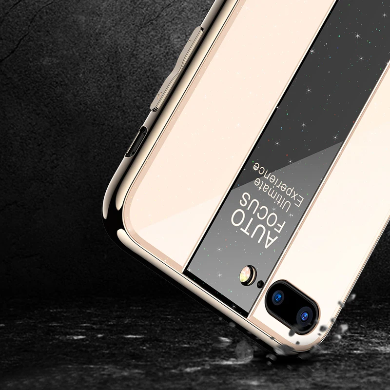 KaiNuEn Coque cover case For Apple iPhone 7 8 plus Iphone8 iPhone7 7s 7Plus 8plus i On glitter Luxury glass phone back cases | Мобильные